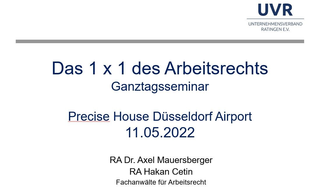 Ganztagsseminar "Das 1x1 des Arbeitsrechts"