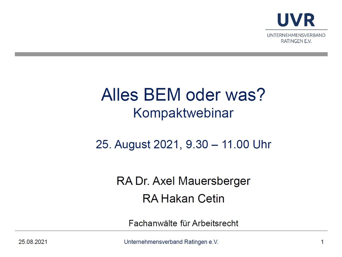 Online-Seminar: "Alles BEM oder was?"