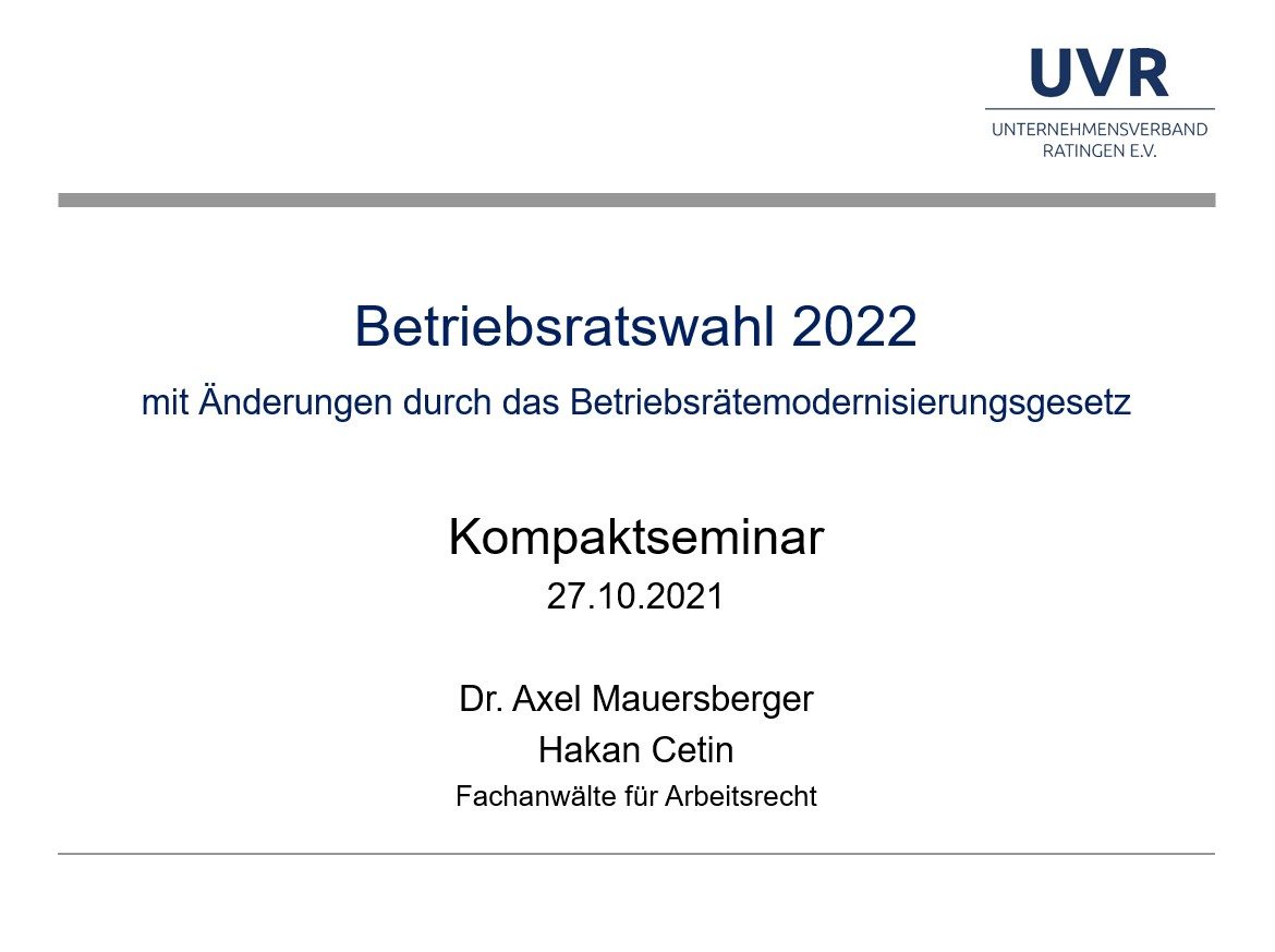 Online-Seminar: „Betriebsratswahl 2022"