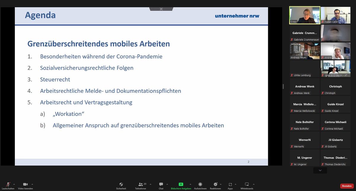 Online-Seminar "Mobiles Arbeiten aus dem Ausland"