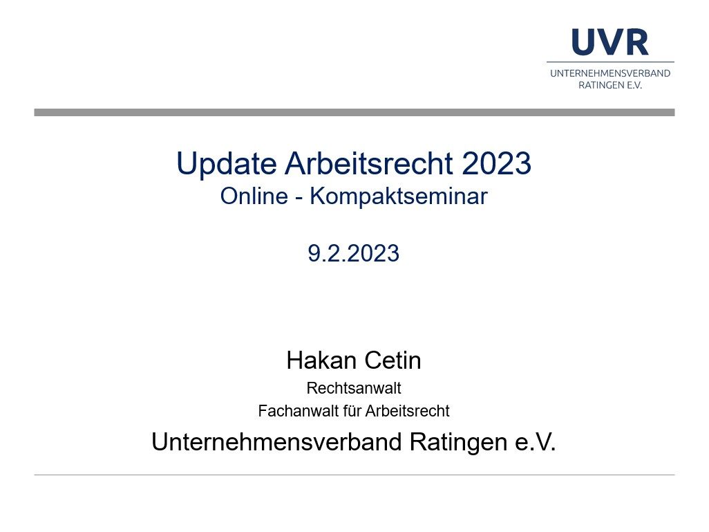 Online-Seminar "Update Arbeitsrecht 2023"