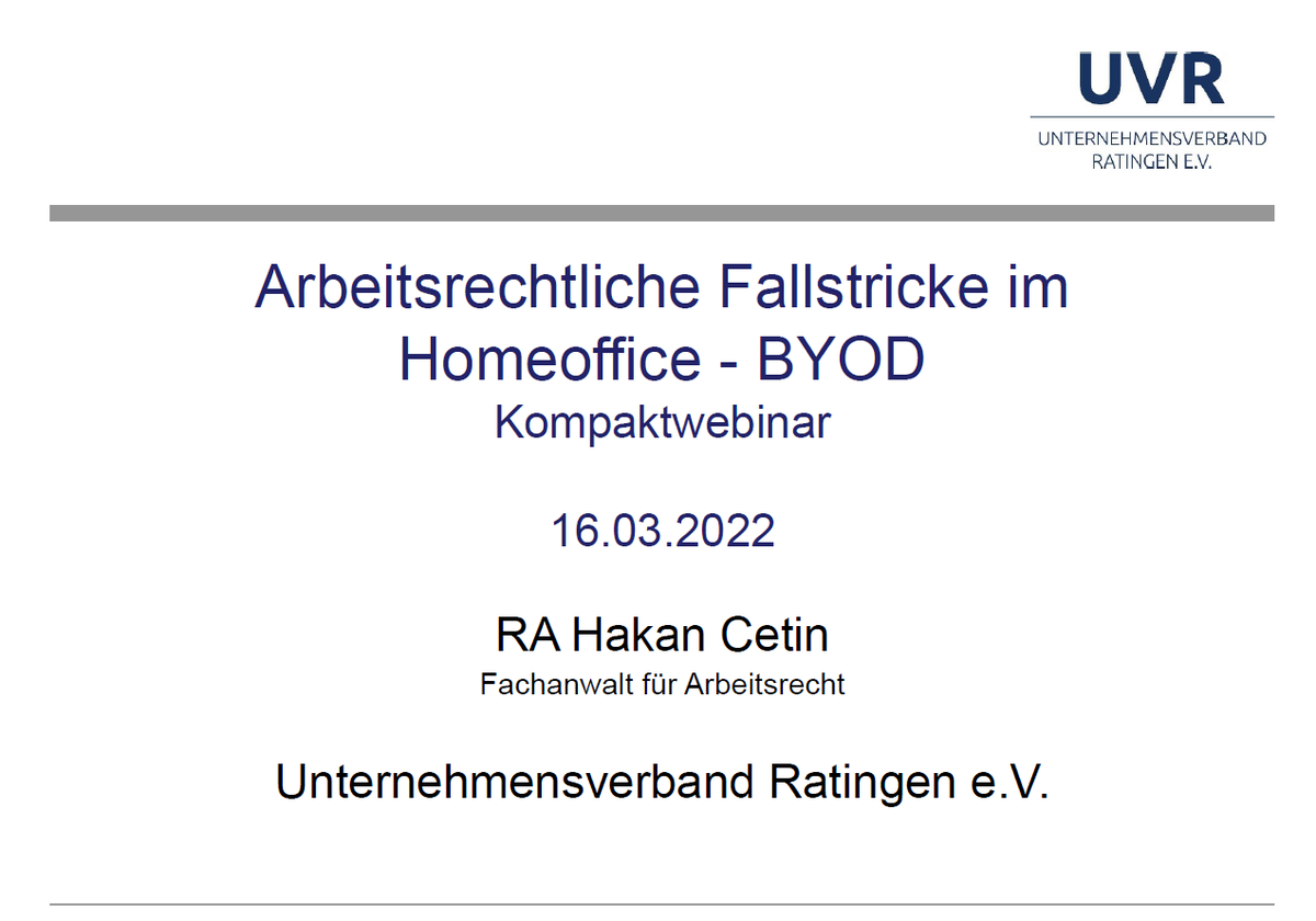 Webinar "Homeoffice und BYOD"