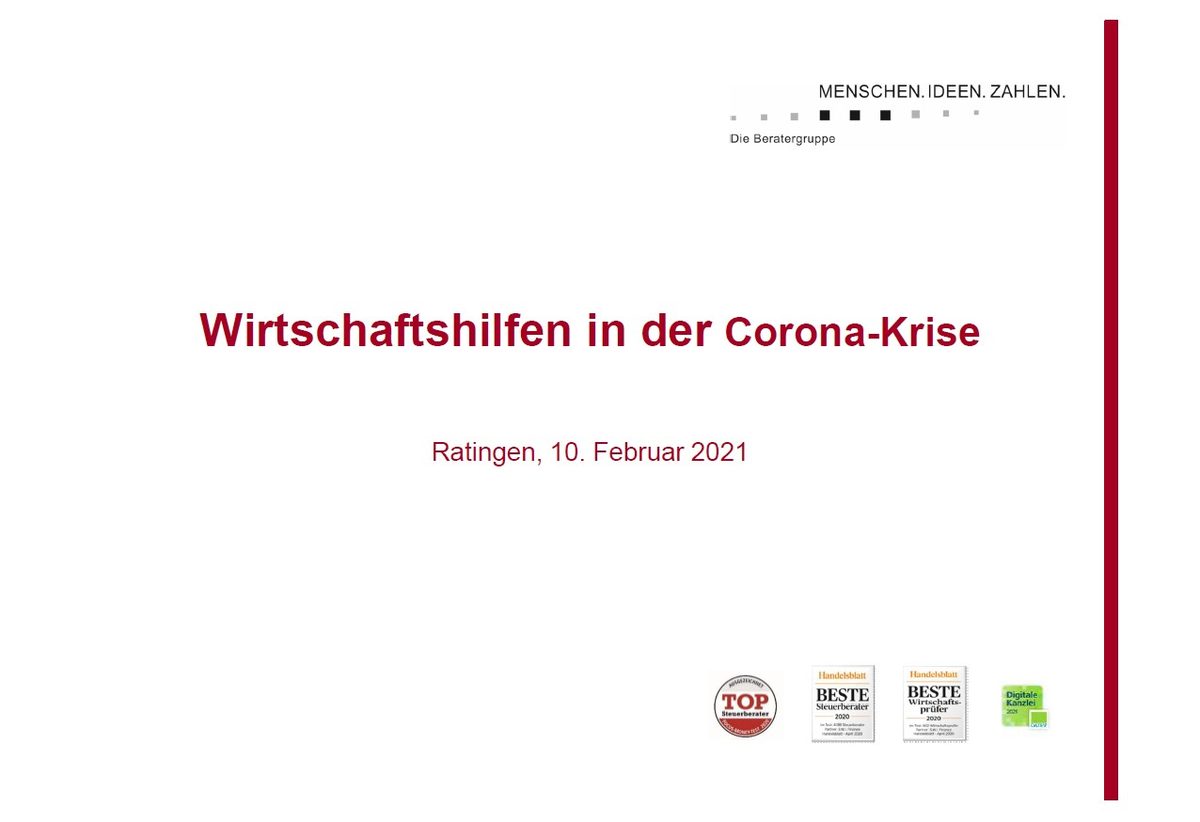 Online-Seminar "Wirtschaftshilfen in der Corona-Krise